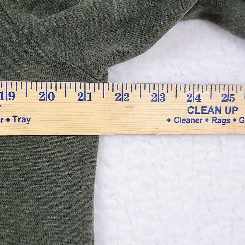 Pure Jill Tunic Dress Womens Large Green Cotton V-Neck Long Sleeve Pockets - Picture 4 of 7